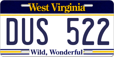 WV license plate DUS522