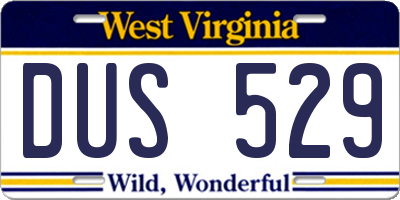 WV license plate DUS529