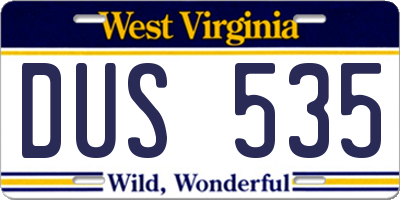 WV license plate DUS535