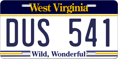 WV license plate DUS541