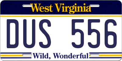 WV license plate DUS556