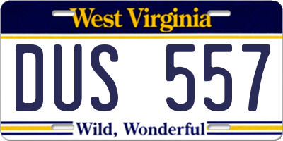 WV license plate DUS557