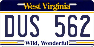 WV license plate DUS562