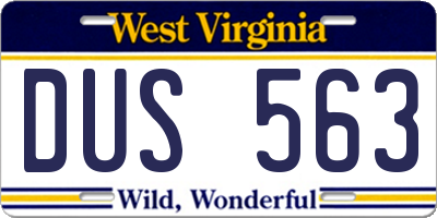 WV license plate DUS563