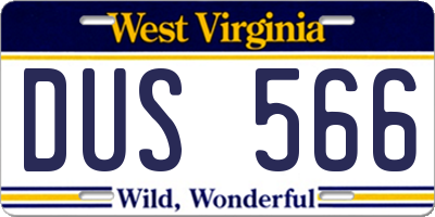 WV license plate DUS566