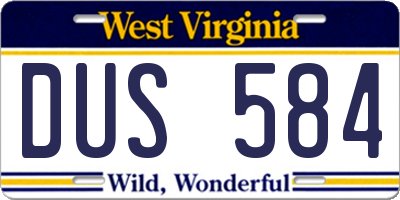 WV license plate DUS584