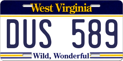 WV license plate DUS589