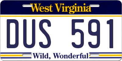 WV license plate DUS591