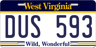 WV license plate DUS593
