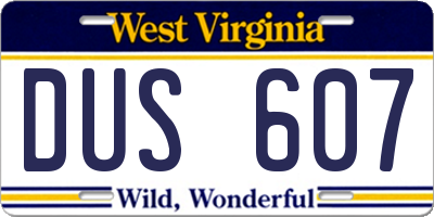 WV license plate DUS607