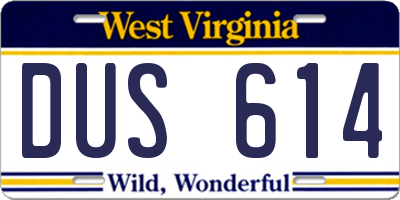 WV license plate DUS614