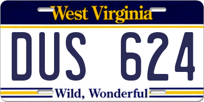 WV license plate DUS624