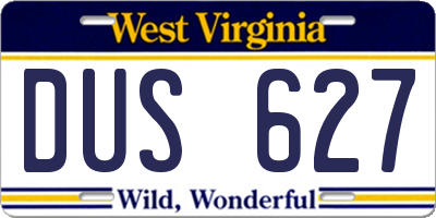 WV license plate DUS627