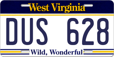 WV license plate DUS628