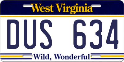 WV license plate DUS634