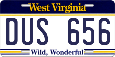 WV license plate DUS656