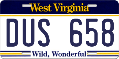 WV license plate DUS658