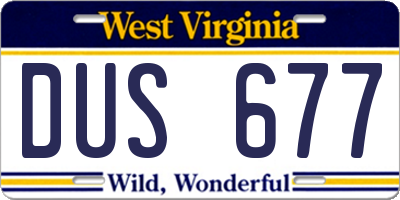 WV license plate DUS677