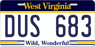 WV license plate DUS683