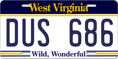 WV license plate DUS686