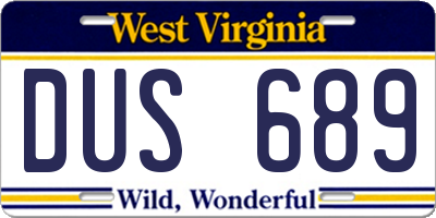 WV license plate DUS689