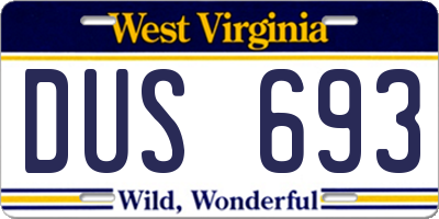 WV license plate DUS693