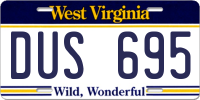 WV license plate DUS695