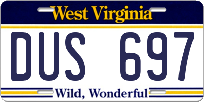 WV license plate DUS697