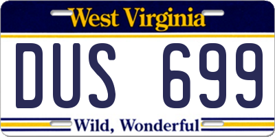 WV license plate DUS699