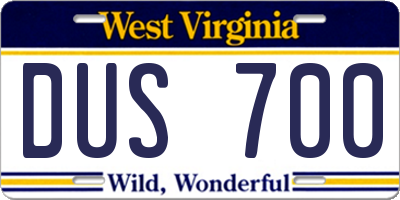WV license plate DUS700