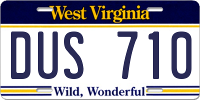 WV license plate DUS710