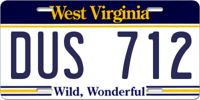 WV license plate DUS712