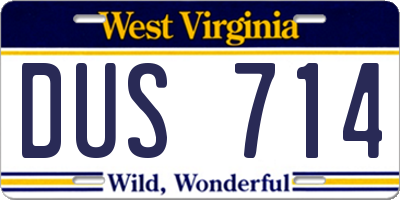 WV license plate DUS714