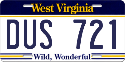 WV license plate DUS721