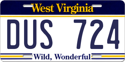 WV license plate DUS724