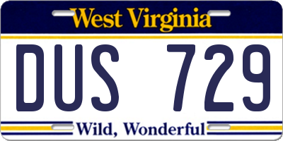 WV license plate DUS729