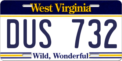 WV license plate DUS732