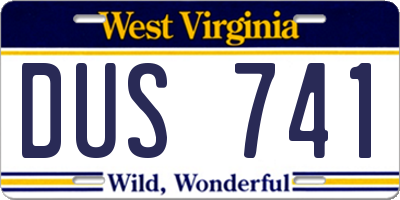 WV license plate DUS741