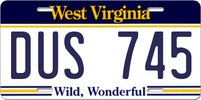 WV license plate DUS745