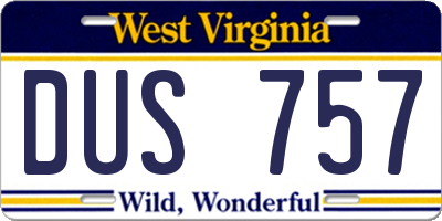 WV license plate DUS757