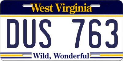 WV license plate DUS763