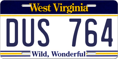 WV license plate DUS764