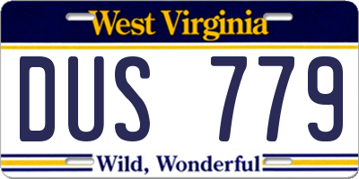 WV license plate DUS779