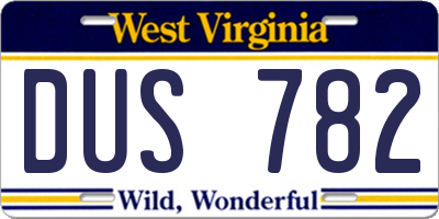 WV license plate DUS782