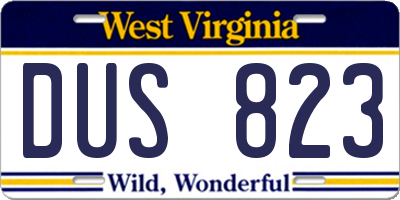 WV license plate DUS823