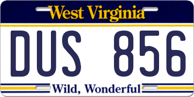 WV license plate DUS856