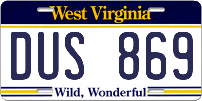 WV license plate DUS869