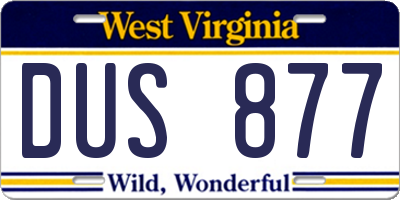 WV license plate DUS877