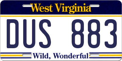 WV license plate DUS883
