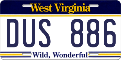 WV license plate DUS886